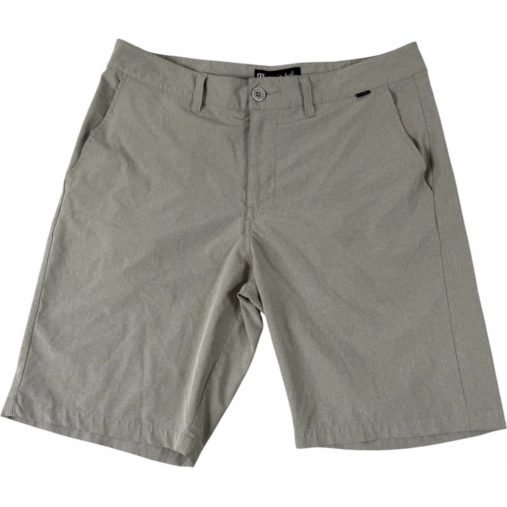 TravisMathew Beck Golf Shorts Mens 34 Khaki Performance Casual Stretch